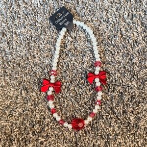 Christmas Bows Girls Necklace